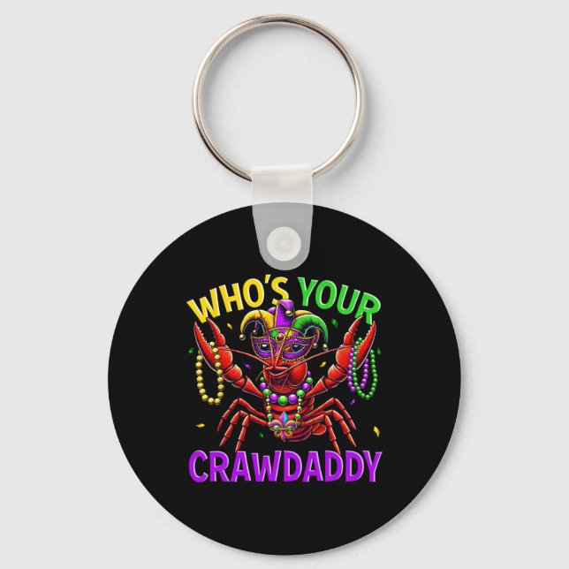 Chaveiro Quem Seu Crawaddy Crawfish Jester Bead Hat Mardi (Frente)
