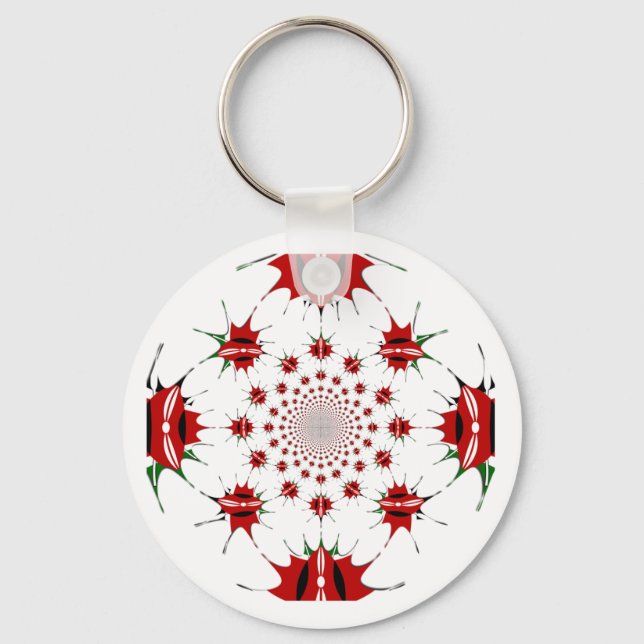 Chaveiro Quênia Mágico: Kaleidoscope 🇰 identidade cultural (Frente)