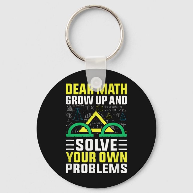 Chaveiro Querida Matemática Cresce E Resolve Seus Próprios  (Frente)