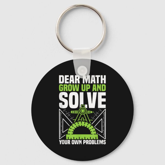 Chaveiro Querida Matemática Cresce E Resolve Seus Próprios  (Frente)