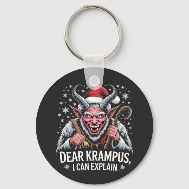 Chaveiro Querido Krampus, Posso Explicar o Natal Papai Noel (Frente)