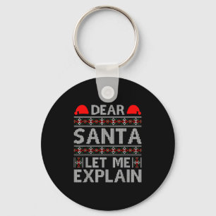 Chaveiro Querido Papai Noel Deixe-me Explicar Piadas de Nat