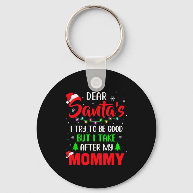 Chaveiro Querido Papai Noel Eu Tentei Ser Bom Mas Meu Natal (Frente)