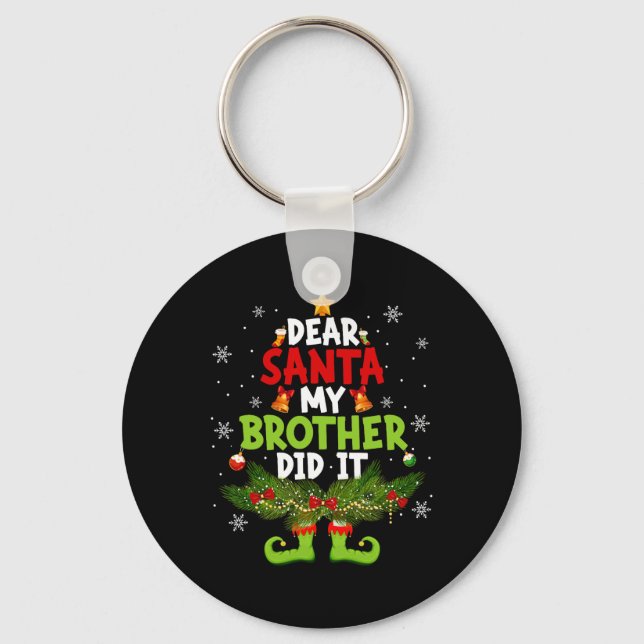 Chaveiro Querido Papai Noel Meu Irmão Fez Isso Elfo Corresp (Frente)