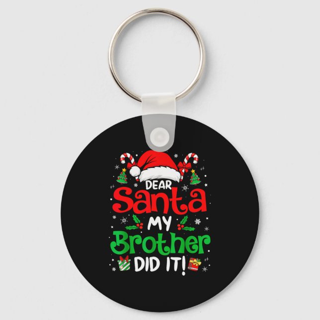 Chaveiro Querido Papai Noel Meu Irmão Fez Isso Funny Christ (Frente)