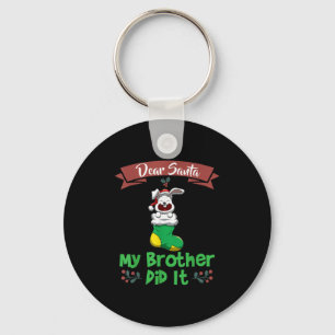 Chaveiro Querido Papai Noel Meu Irmão Fez Isso Irmãos Natal