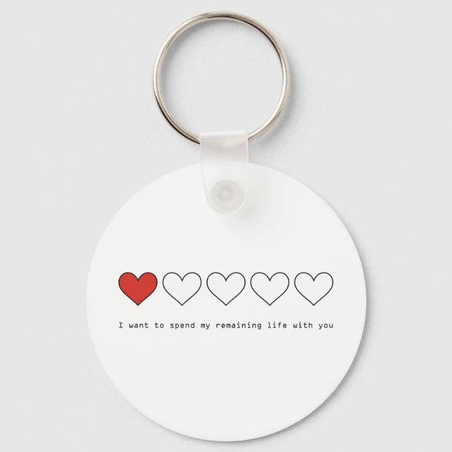 Chaveiro Quero passar minha vida restante com você (Frente)