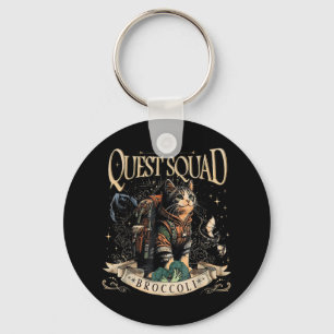 Chaveiro Quest Fantasy Squad Broccoli Kitten Engraçado Cat