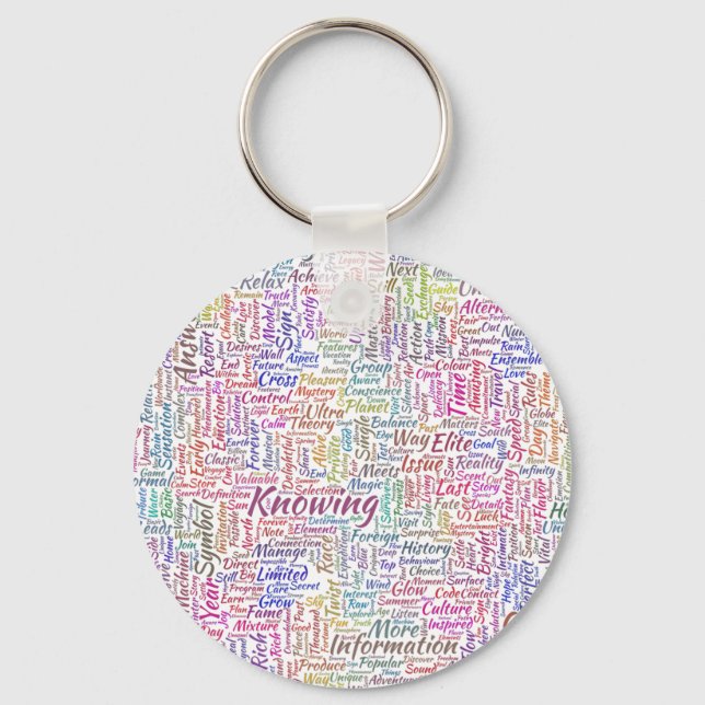 Chaveiro Question Apprendre Nuage MotssTexte Motif Message (Frente)