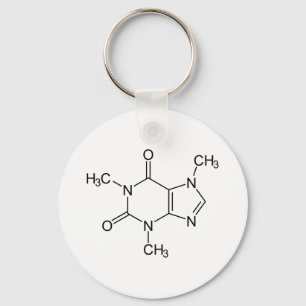 Chaveiro Química da Molécula de Cafeína Café Átomos
