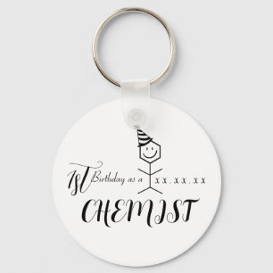 Chaveiro Química Farmacêutica de Aniversário Moderna Funny 
