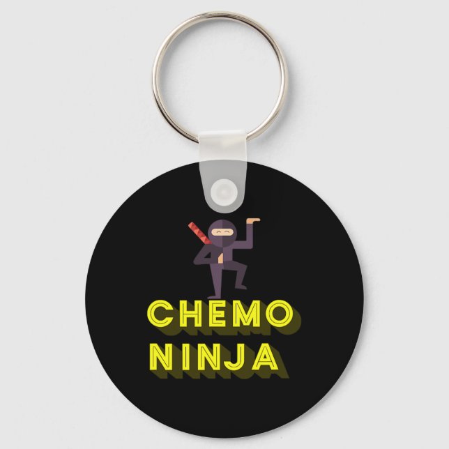 Chaveiro Quimio Ninja Crianças Cancer Mês de Consciência (Frente)