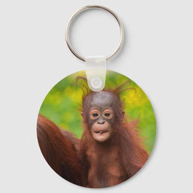 Chaveiro Quirky Charm de um Bebê Orangutan (Frente)