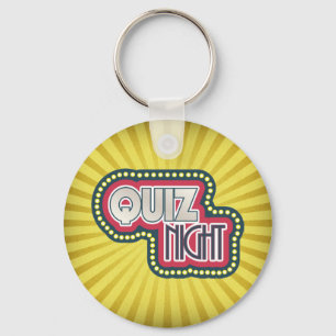 Chaveiro Quiz Night Trivia Party Yellow Sunburst