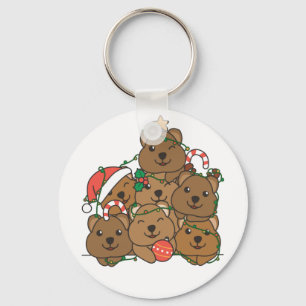 Chaveiro Quokka Árvore de Natal Feliz Chave de Natal Animal
