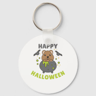 Chaveiro Quokka Happy Halloween Cauldron Bat