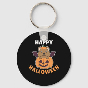 Chaveiro Quokka Happy Halloween Pumpkin Bat Costume