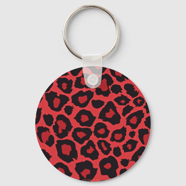 Chaveiro RAB Rockabilly Leopard Print Red Black (Frente)