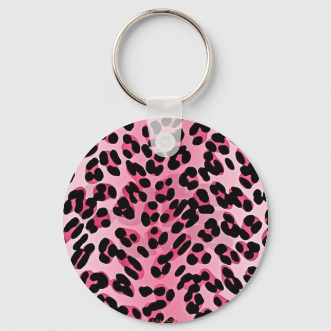 Chaveiro RAB Rockabilly Pink Cheetah Impressão (Frente)
