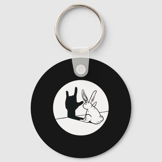 Chaveiro Rabbit Asl Gesto de Mão surdo Audição Perda de Awa (Frente)