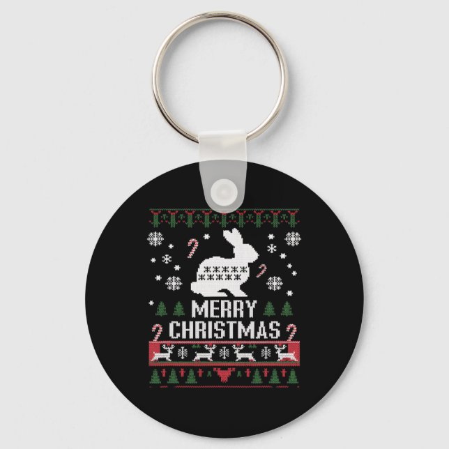 Chaveiro Rabbit Bunny Ugly Para O Natal (Frente)