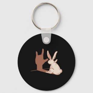 Chaveiro Rabbit ILY ASL Gesto manual surdo surdo perda audi