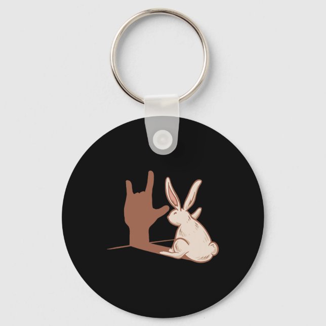 Chaveiro Rabbit ILY ASL Gesto manual surdo surdo perda audi (Frente)