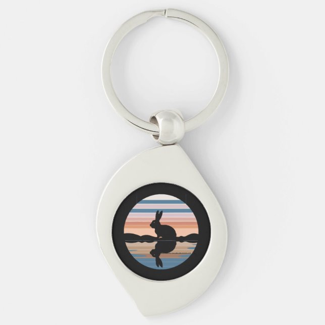 Chaveiro Rabbit Retro Sunset (Frente)