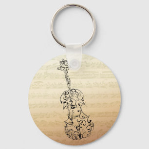 Chaveiro Rabisco do violino no manuscrito de Bach