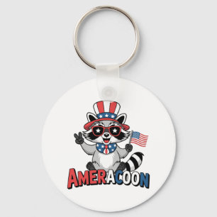 Chaveiro Raccoon Americoon Patriótico 4º de julho América