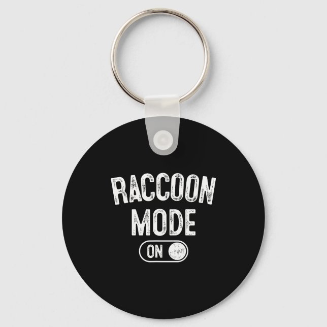 Chaveiro Raccoon Mode On Costume Funny Trash Panda Gift Ani (Frente)