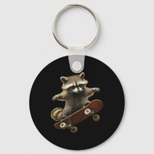 Chaveiro Raccoon Skateboard Skateboard Graphic Engraçado