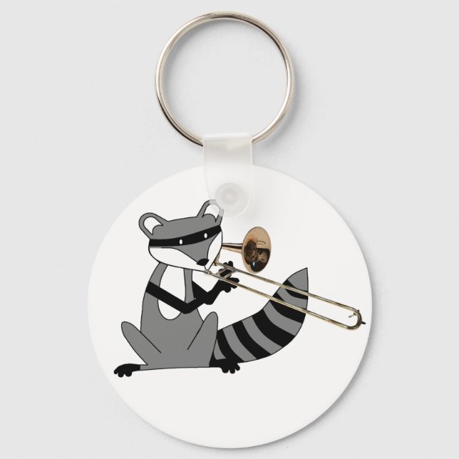 Chaveiro Raccoon tocando o Trombone (Frente)