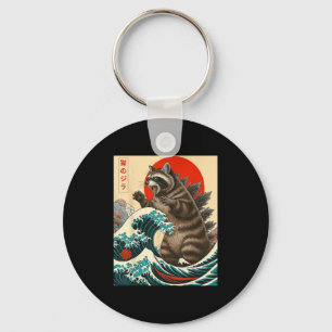 Chaveiro Raccoonzilla Raccoon Japonês Art Engraçado Mulhere