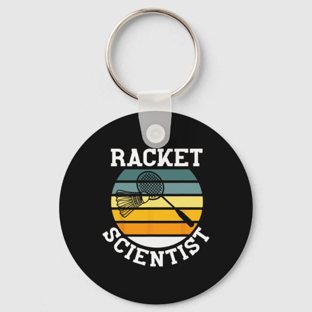 Chaveiro Racket Scientist Funny Retro Vintage Style Badmint (Frente)