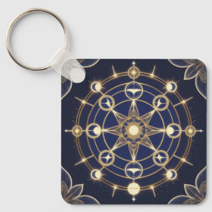 Chaveiro Radiância Divina – Mandala Dourada do Despertar