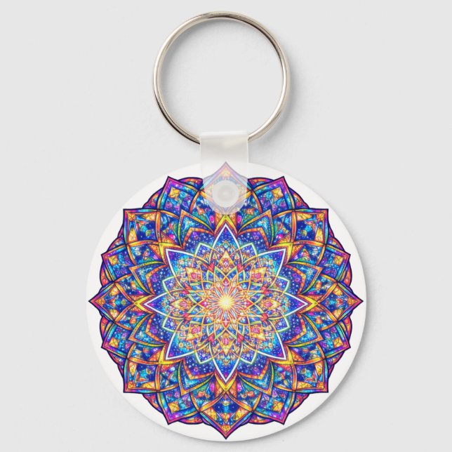 Chaveiro Radiant Kaleidoscope Mandala – Color Harmony (Frente)