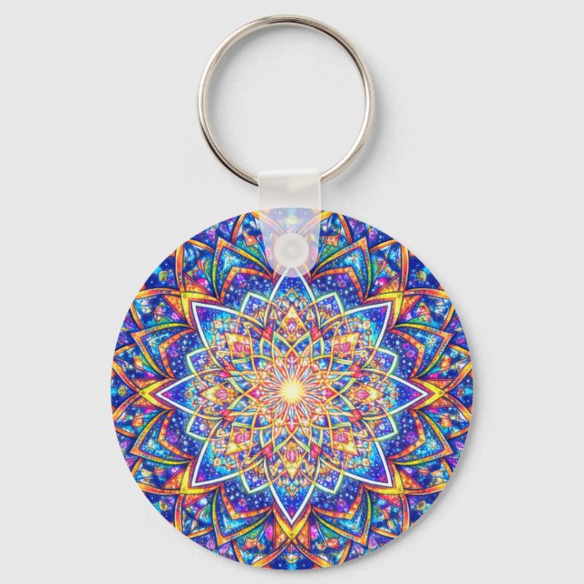 Chaveiro Radiant Kaleidoscope Mandala – Color Harmony Keych (Frente)