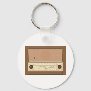 Chaveiro Rádio de madeira retrô dos anos 1940
