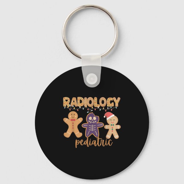 Chaveiro Radiology Tech Pediatric Christmas Gingerbread Man (Frente)