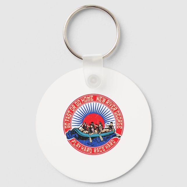 Chaveiro Rafting Retro New River George  (Frente)