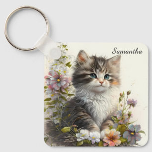 Chaveiro Ragamuffin Kitten Adorable Watercolor