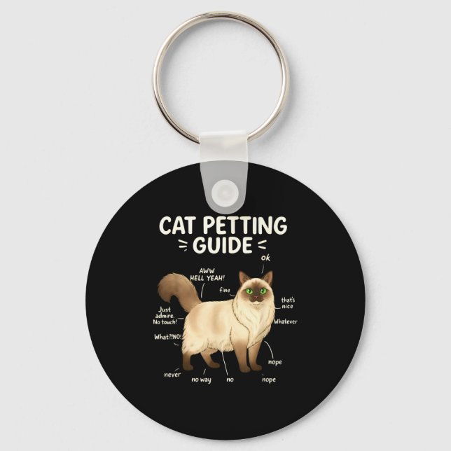 Chaveiro Ragdoll Cat Petting Guide Funny Cat Lover  (Frente)