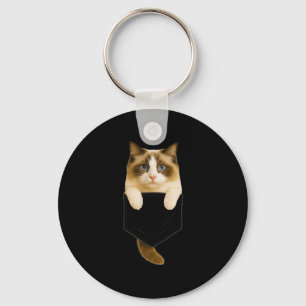 Chaveiro Ragdoll Cat Pocket Engraçado Presente Gato Mãe Gat