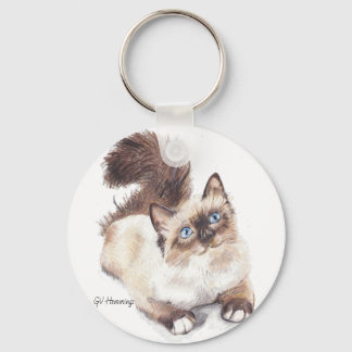 Chaveiro Ragdoll cat por artista GV Hemmings