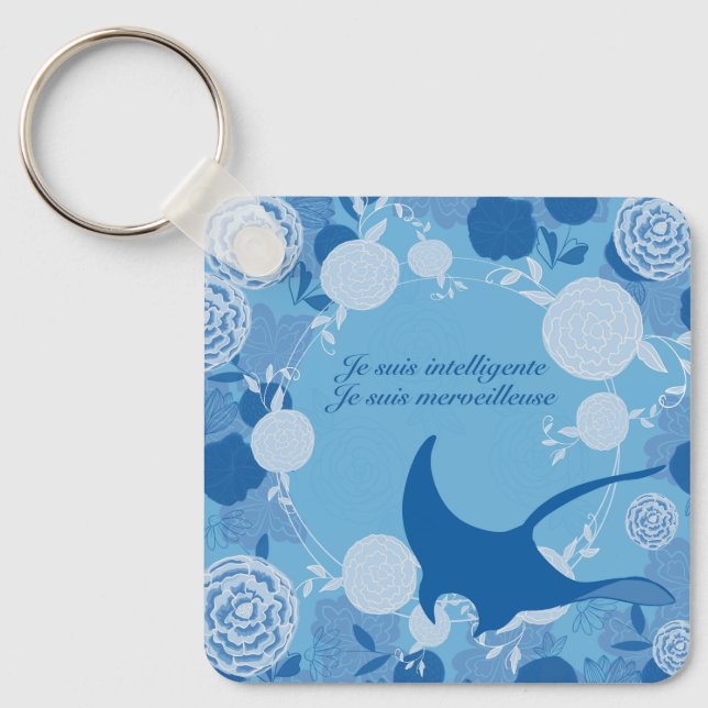 Chaveiro raie, fleur de vie, laranja, mandala, zen, chakra, (Frente)