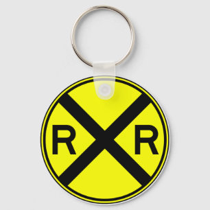 Chaveiro Railroad Crossing Warning Street Sign Train