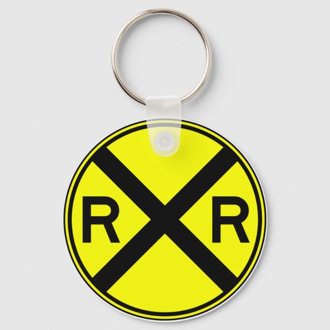 Chaveiro Railroad Crossing Warning Street Sign Train (Frente)