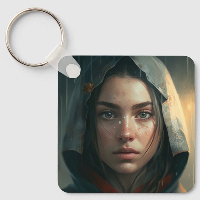 Chaveiro Rain hood girl (Frente)