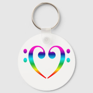 Chaveiro Rainbow Bass Clef Heart